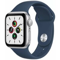 Умные часы Apple Watch SE 40mm Aluminum Case with Sport Band (Цвет: Silver/Blue)