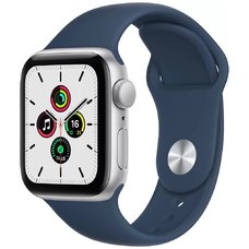 Умные часы Apple Watch SE GPS 40mm Aluminum Case with Sport Band (Цвет: Silver/Blue)