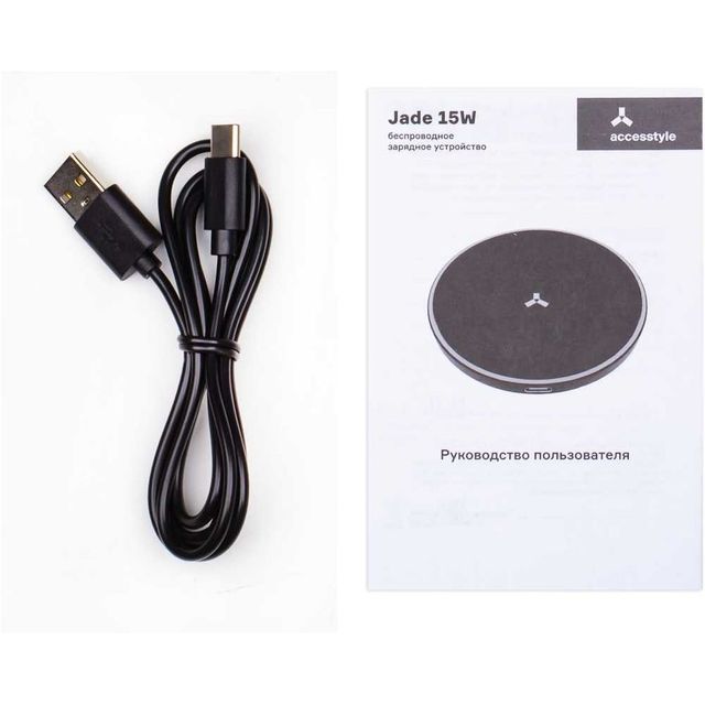 Беспроводное зарядное устройство AccesStyle Jade 15W USB (Цвет: Black)