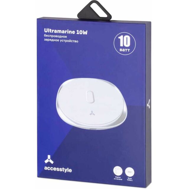 Беспроводное зарядное устройство AccesStyle Ultramarine 10W USB, белый