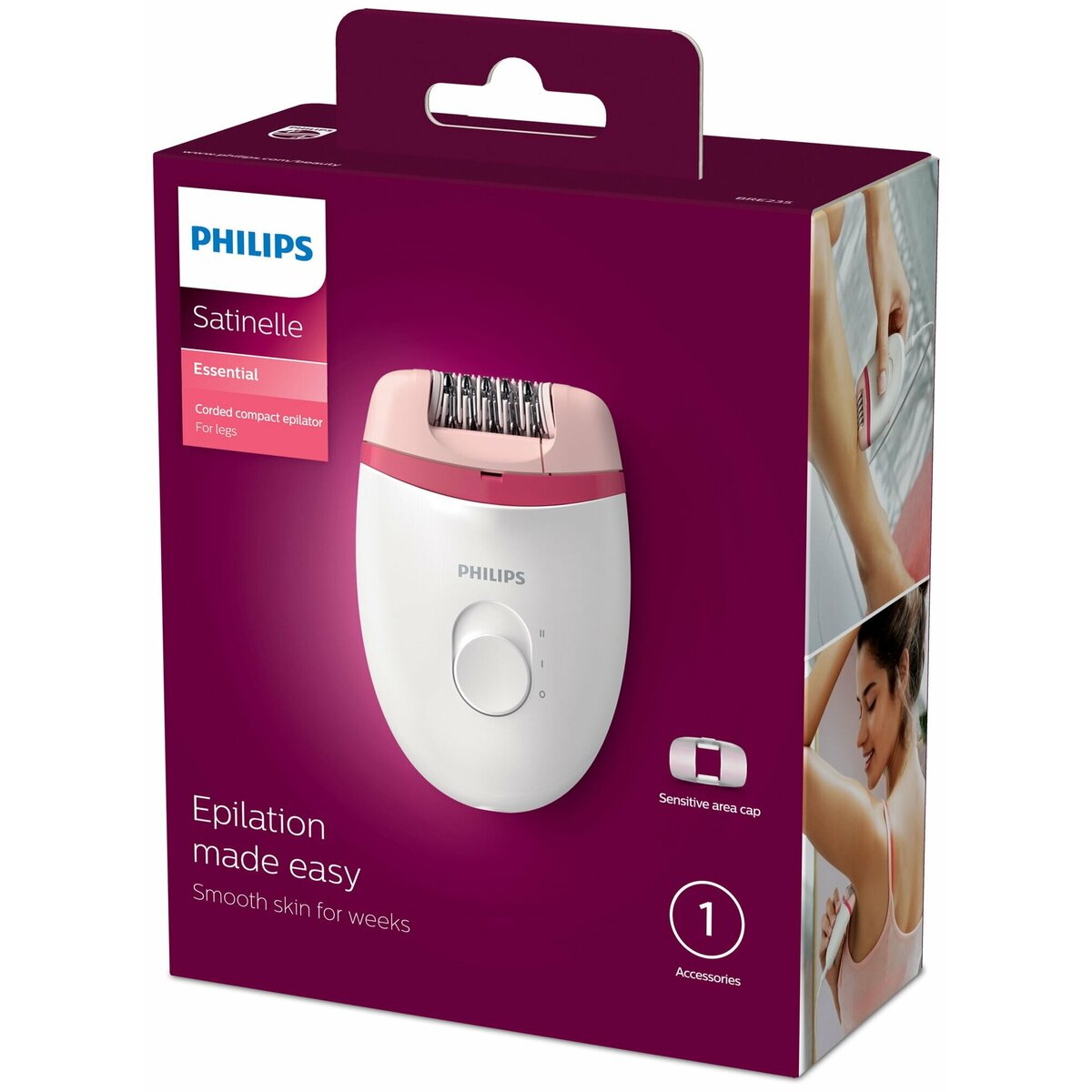 Эпилятор Philips BRE235/00 (Цвет: White/Pink)