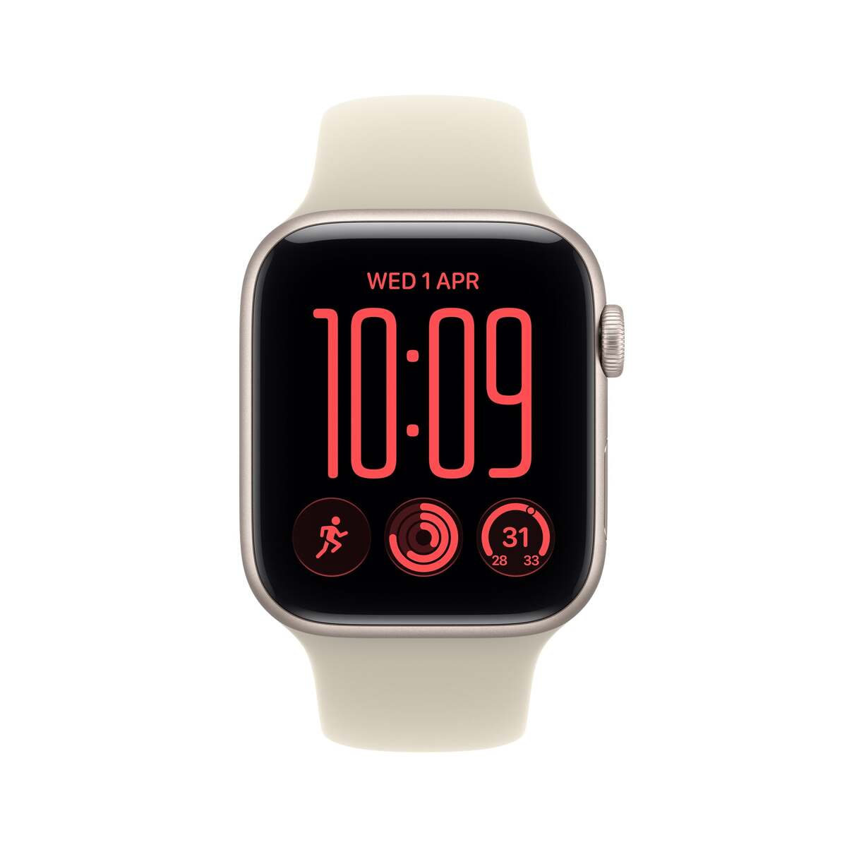 Умные часы Apple Watch SE 3 (2026) 44mm Aluminum Case with Sport Band S/M (Цвет: Starlight)