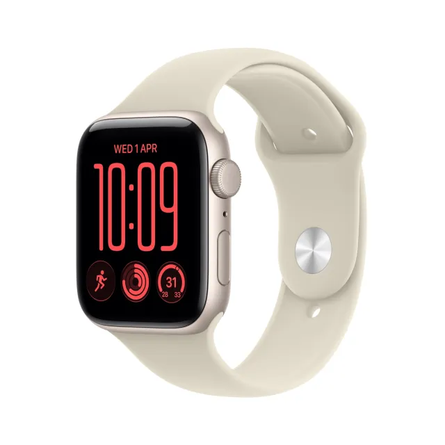 Умные часы Apple Watch SE 3 (2026) 44mm Aluminum Case with Sport Band S/M (Цвет: Starlight)