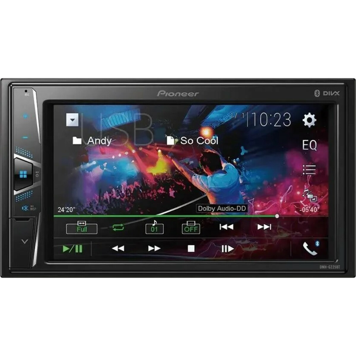 Автомагнитола Pioneer DMH-G225BT, черный