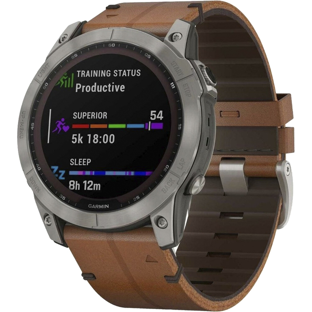 Умные часы Garmin Fenix 7X Sapphire Solar Leather (Цвет: Black Brown)