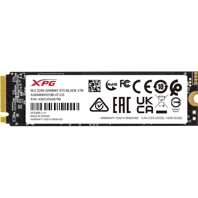 Накопитель SSD A-Data PCIe 4.0 x4 4TB AGAMMIXS70B-4T-CS