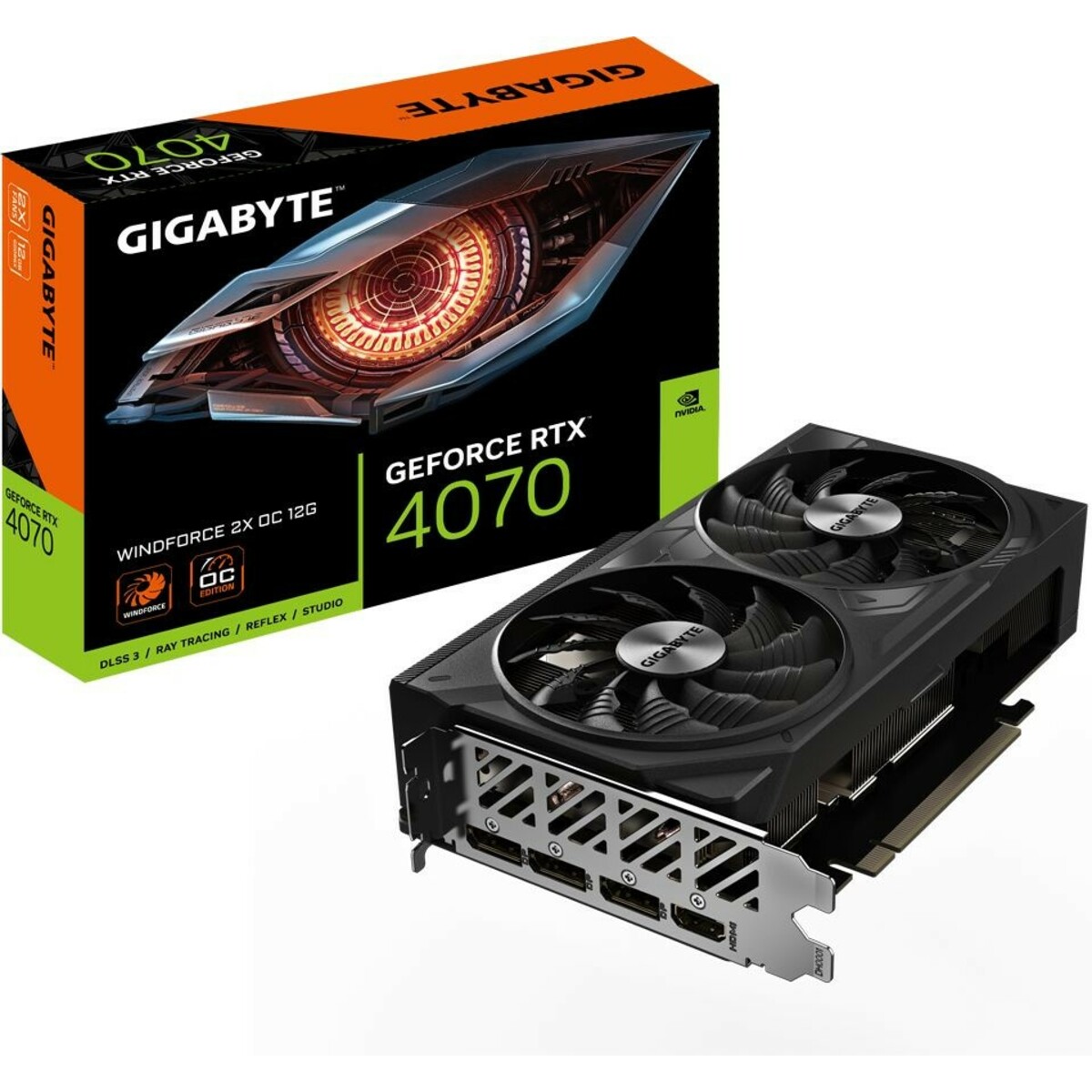 Видеокарта Gigabyte GeForce RTX 4070 WINDFORCE 2X OC 12G (GV-N4070WF2OC-12GD)