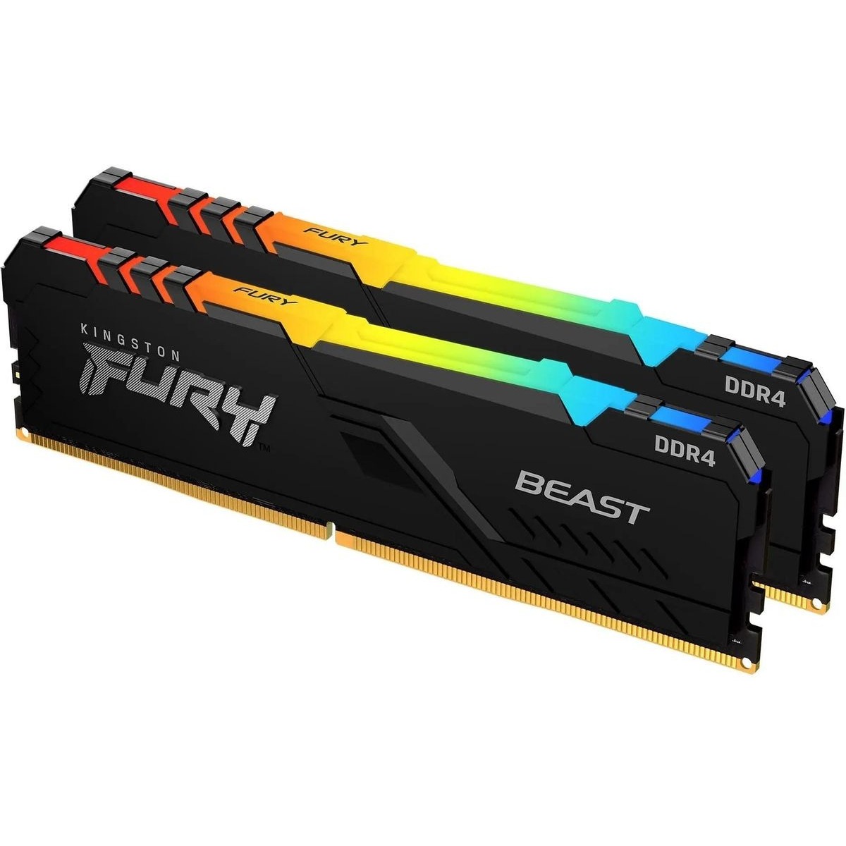 Память DDR4 2x64GB 3200MHz Kingston KF432C16BB2AK2/64 Fury Beast RGB RTL Gaming PC4-25600 CL16 DIMM 288-pin 1.35В dual rank с радиатором Ret