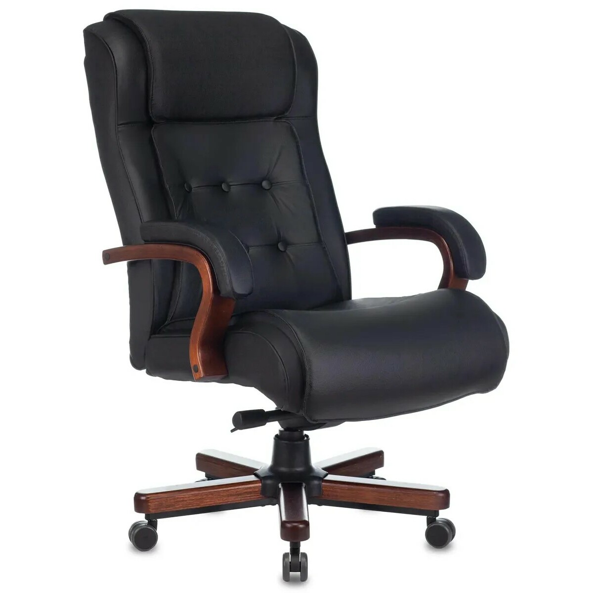 Кресло руководителя Бюрократ T-9926WALNUT, черный 