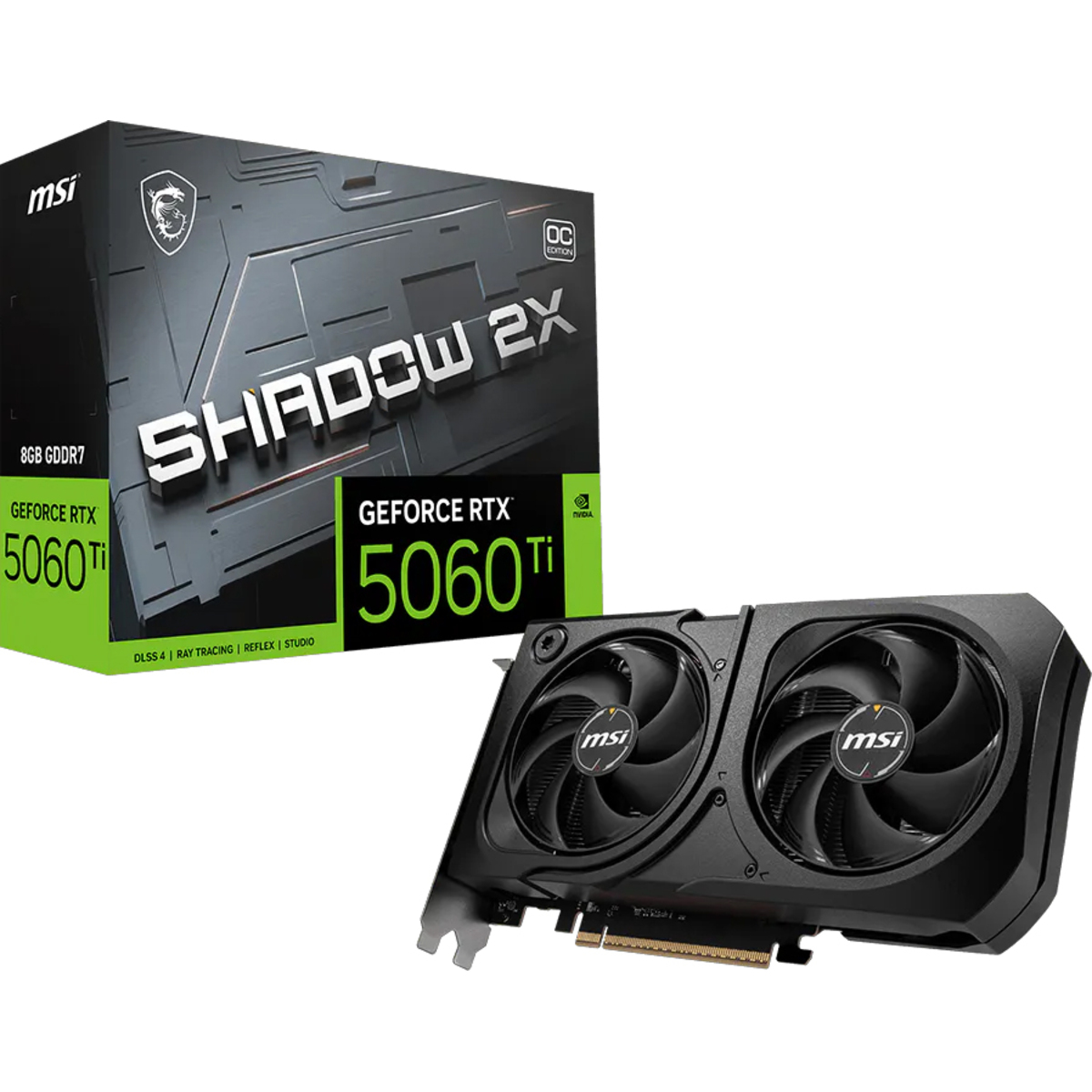 Видеокарта MSI GeForce RTX 5060 Ti 8G SHADOW 2X OC PLUS (912-V536-003)