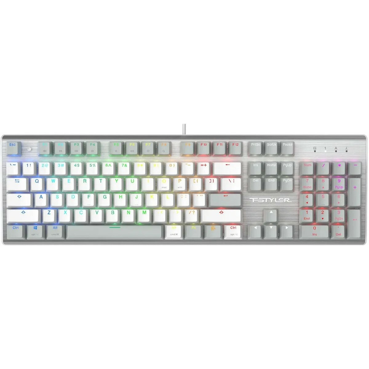 Клавиатура A4Tech Fstyler FS100 Neon механическая (Цвет: Gray/White)