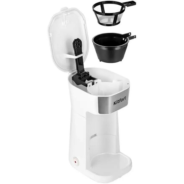Кофеварка капельная Kitfort КТ-7411 (Цвет: White / Inox)