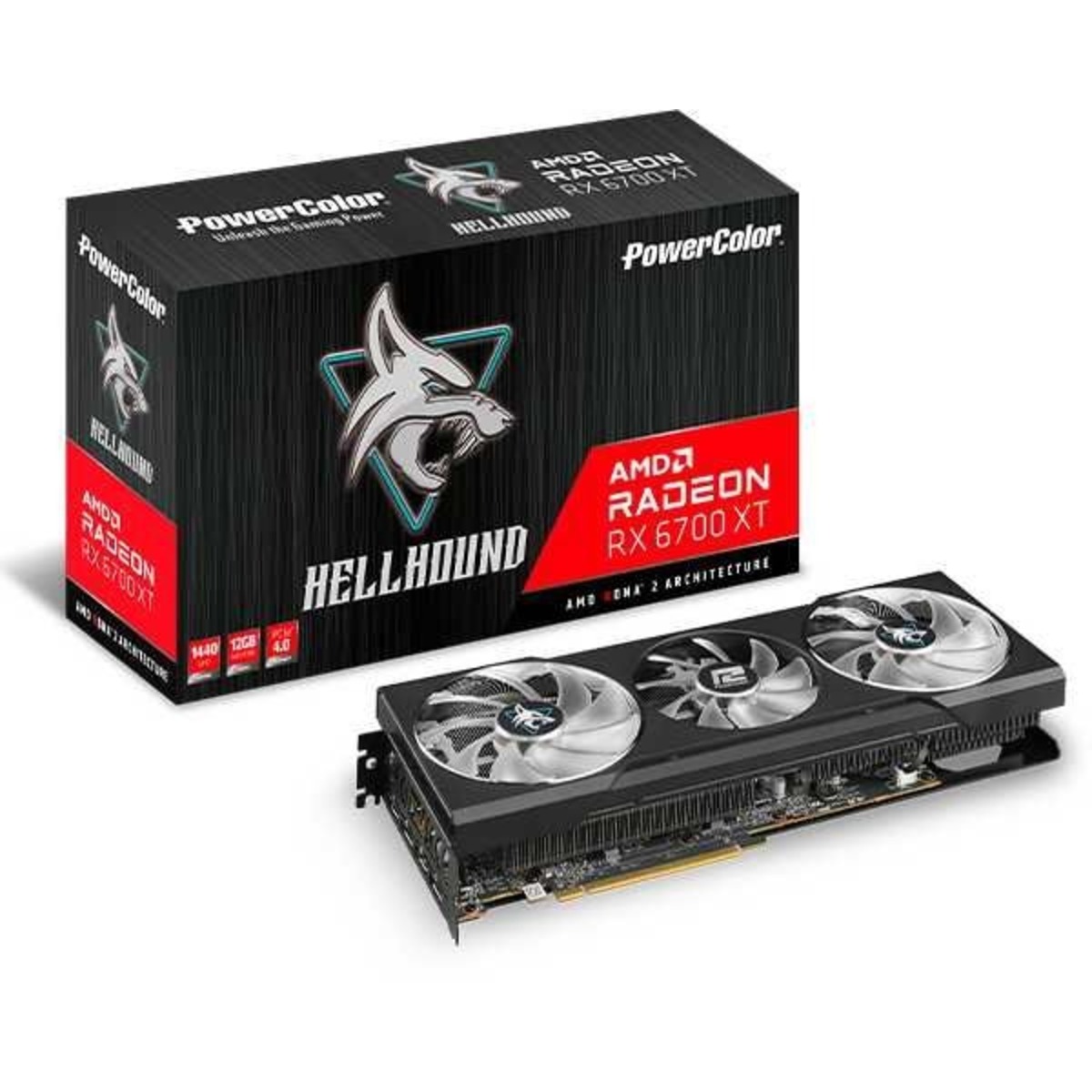 Видеокарта PowerColor Radeon RX 6700 XT Hellhound 12Gb (AXRX 6700XT 12GBD6-3DHL)