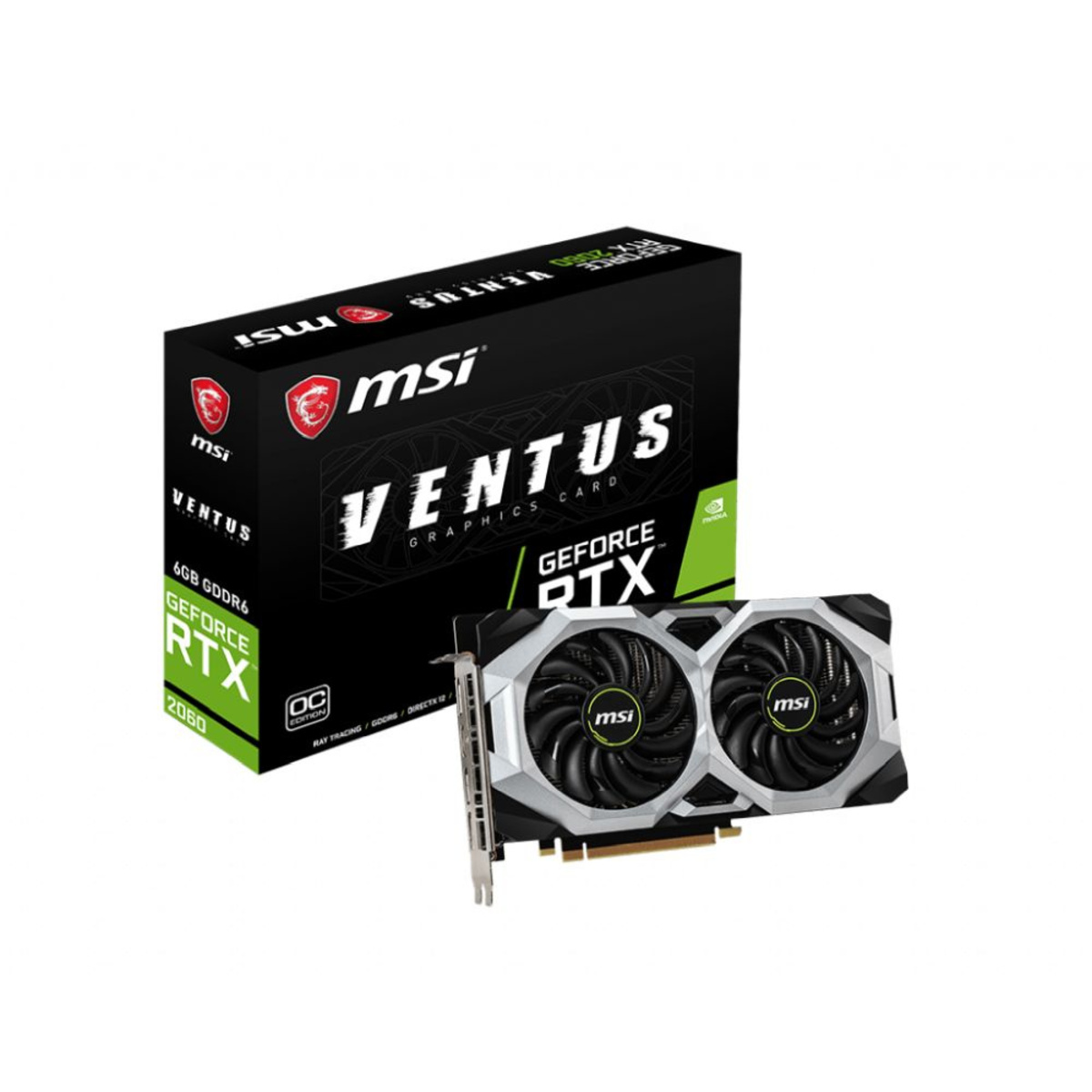Видеокарта MSI PCI-E RTX 2060 VENTUS OC RU NVIDIA GeForce RTX 2060 6144Mb 192 GDDR6 1710 / 14000 / HDMIx1 / DPx3 / HDCP Ret