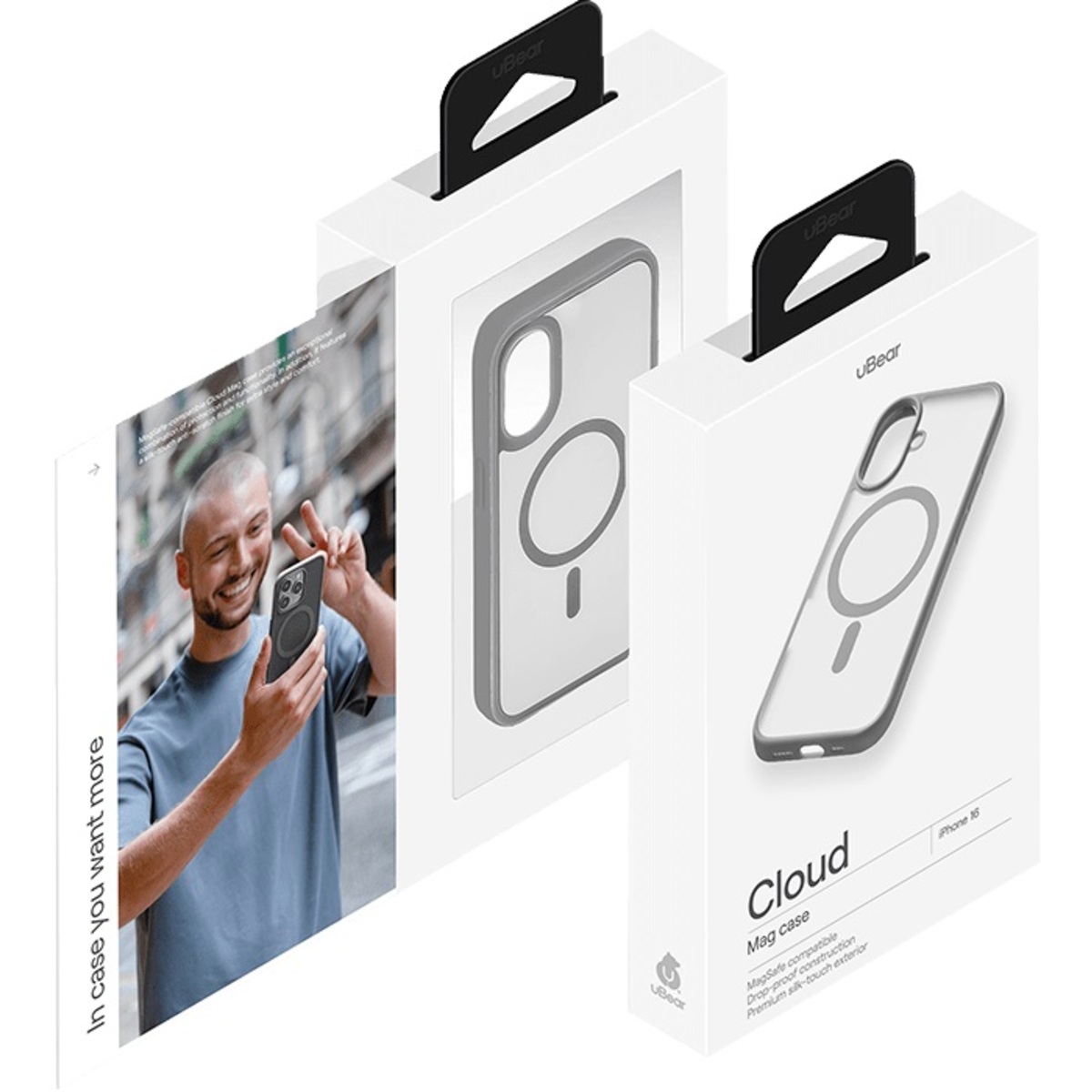 Чехол-накладка uBear Cloud Mag Case для смартфона Apple iPhone 16 (Цвет: Grey)