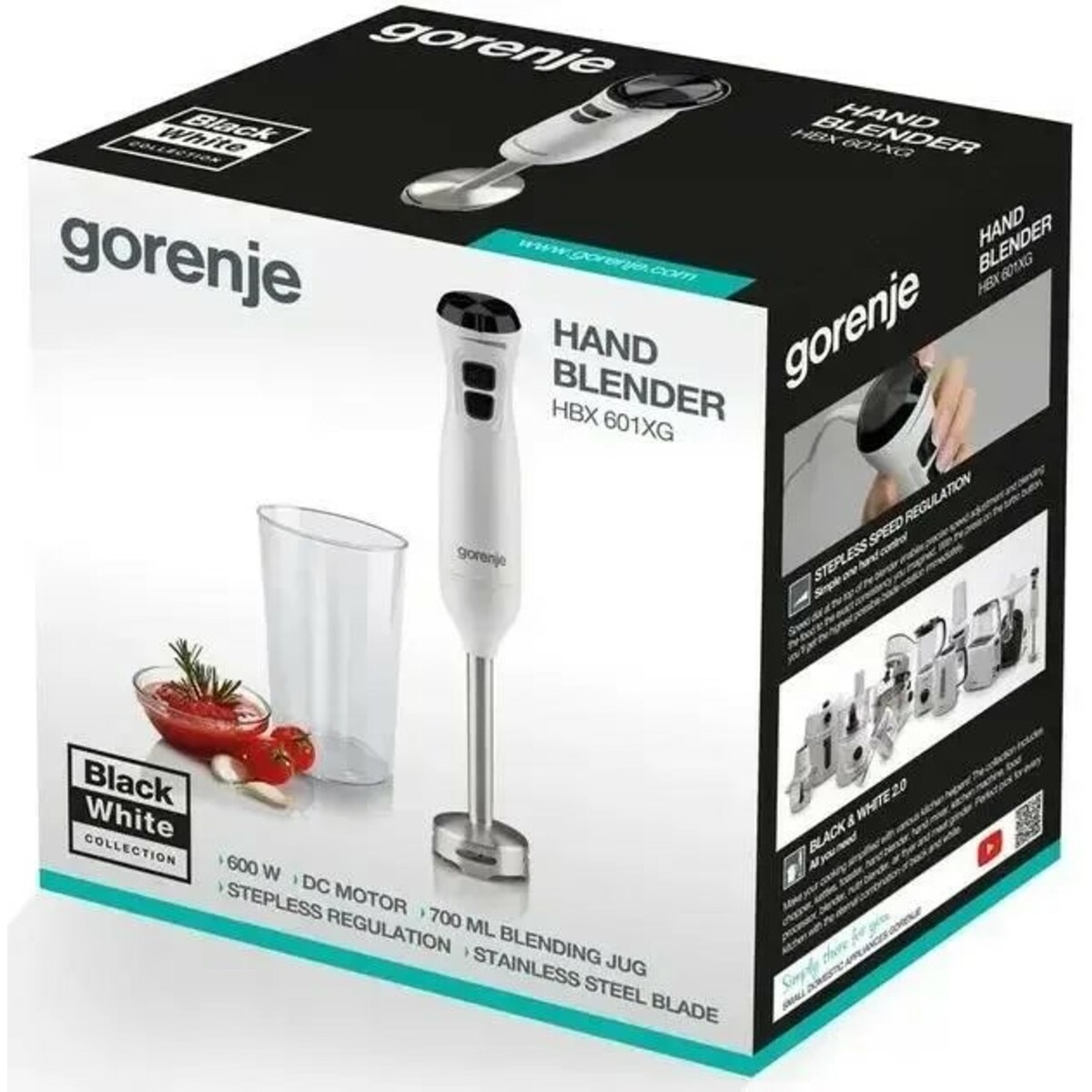Блендер погружной Gorenje HBX601XG, белый