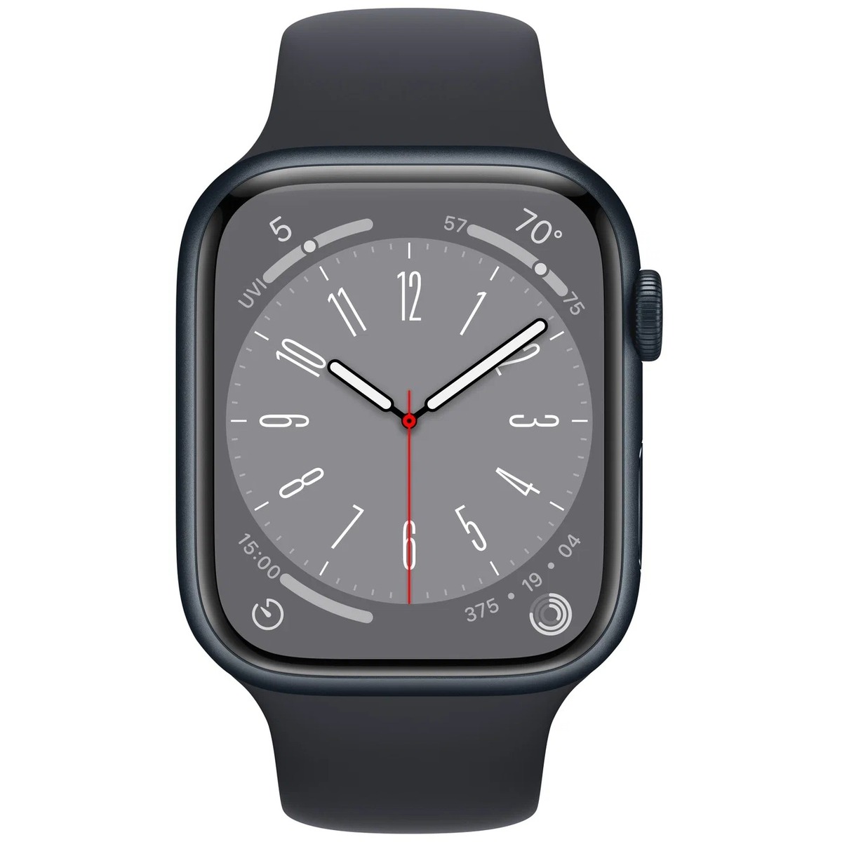 Умные часы Apple Watch Series 8 45mm Aluminum Case with Sport Band S/M (Цвет: Midnight)