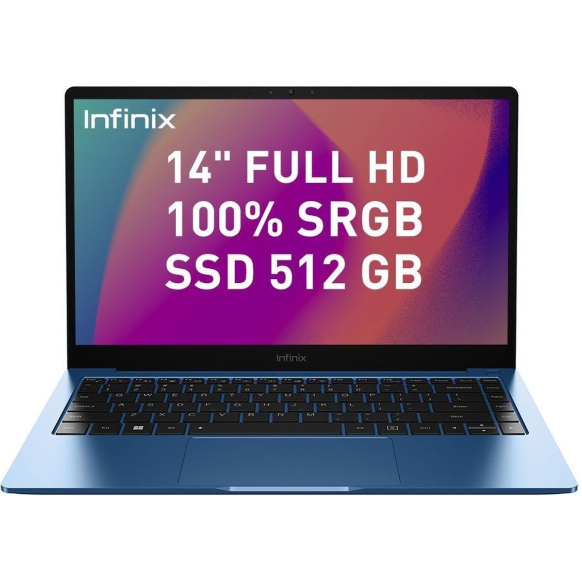 Ноутбук Infinix Inbook X2 Core i7 1065G7 8Gb SSD512Gb Intel Iris Plus graphics 14 IPS FHD (1920x1080) Windows 11 Home lt.blue WiFi BT Cam (T097807)