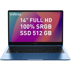 Ноутбук Infinix Inbook X2 Core i7 1065G7 8Gb SSD512Gb Intel Iris Plus graphics 14 IPS FHD (1920x1080) Windows 11 Home lt.blue WiFi BT Cam (T097807)