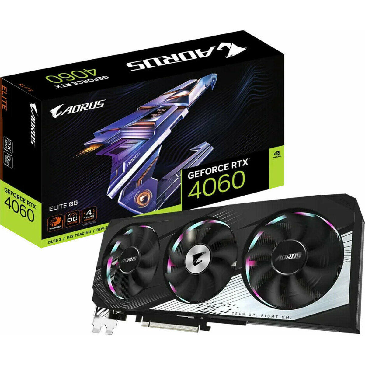 Видеокарта GIGABYTE AORUS GeForce RTX 4060 ELITE 8G (GV-N4060AORUS E-8GD)