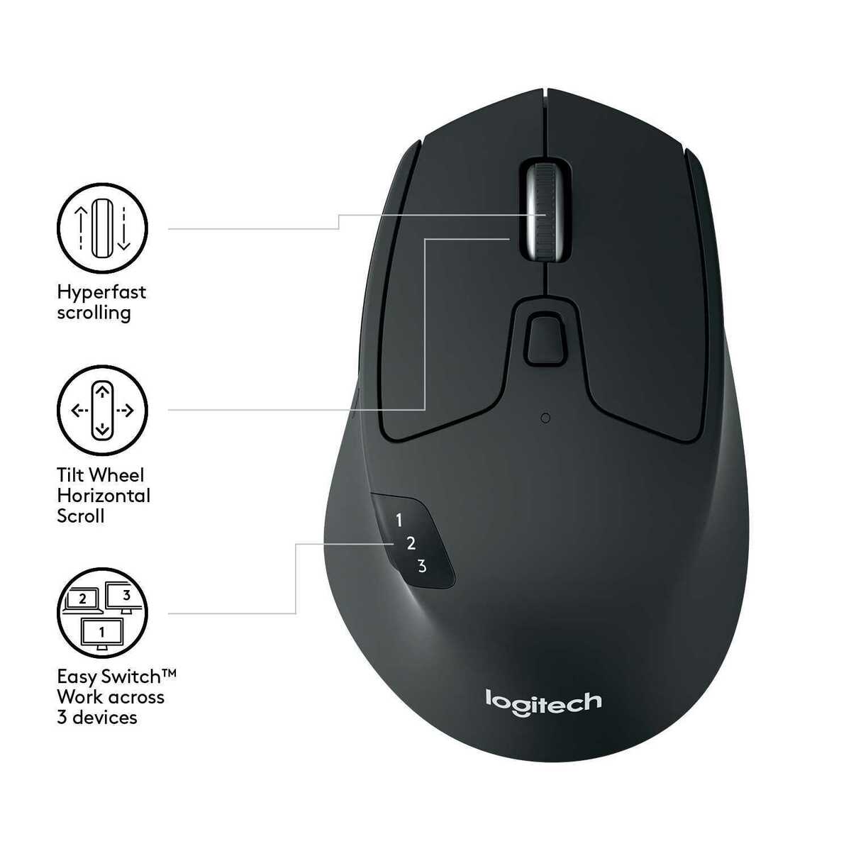 Беспроводная мышь Logitech M720 Triathlon (Цвет: Black)