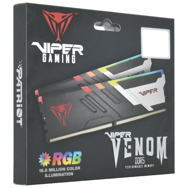 Оперативная память Patriot Memory VIPER Venom RGB 32 ГБ (16 ГБ x 2 шт.) DDR5 5600 МГц DIMM CL36 PVVR532G560C36K