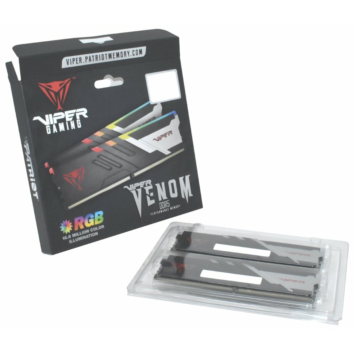 Оперативная память Patriot Memory VIPER Venom RGB 32 ГБ (16 ГБ x 2 шт.) DDR5 6200 МГц DIMM CL40 PVVR532G620C40K