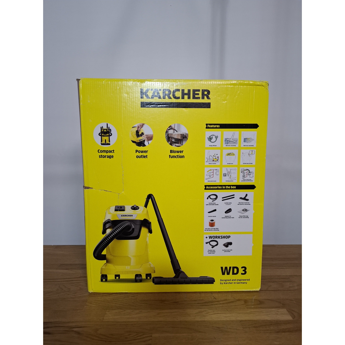 Строительный пылесос Karcher WD 3 P V-17 / 4 / 20 Workshop (Цвет: Yellow)