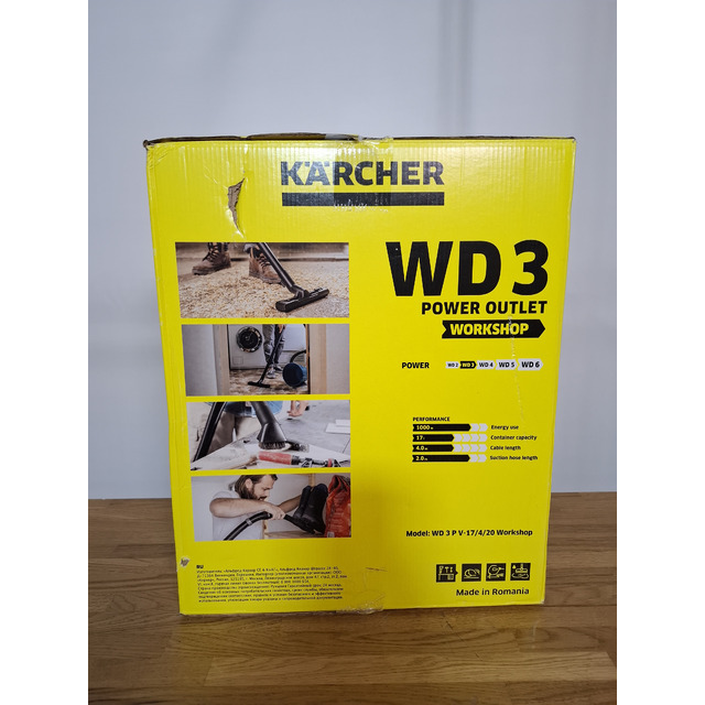 Строительный пылесос Karcher WD 3 P V-17 / 4 / 20 Workshop (Цвет: Yellow)