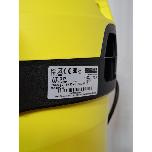 Строительный пылесос Karcher WD 3 P V-17 / 4 / 20 Workshop (Цвет: Yellow)