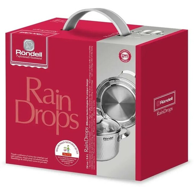 Кастрюля Rondell RainDrops RDS-1295 (Цвет: Inox)