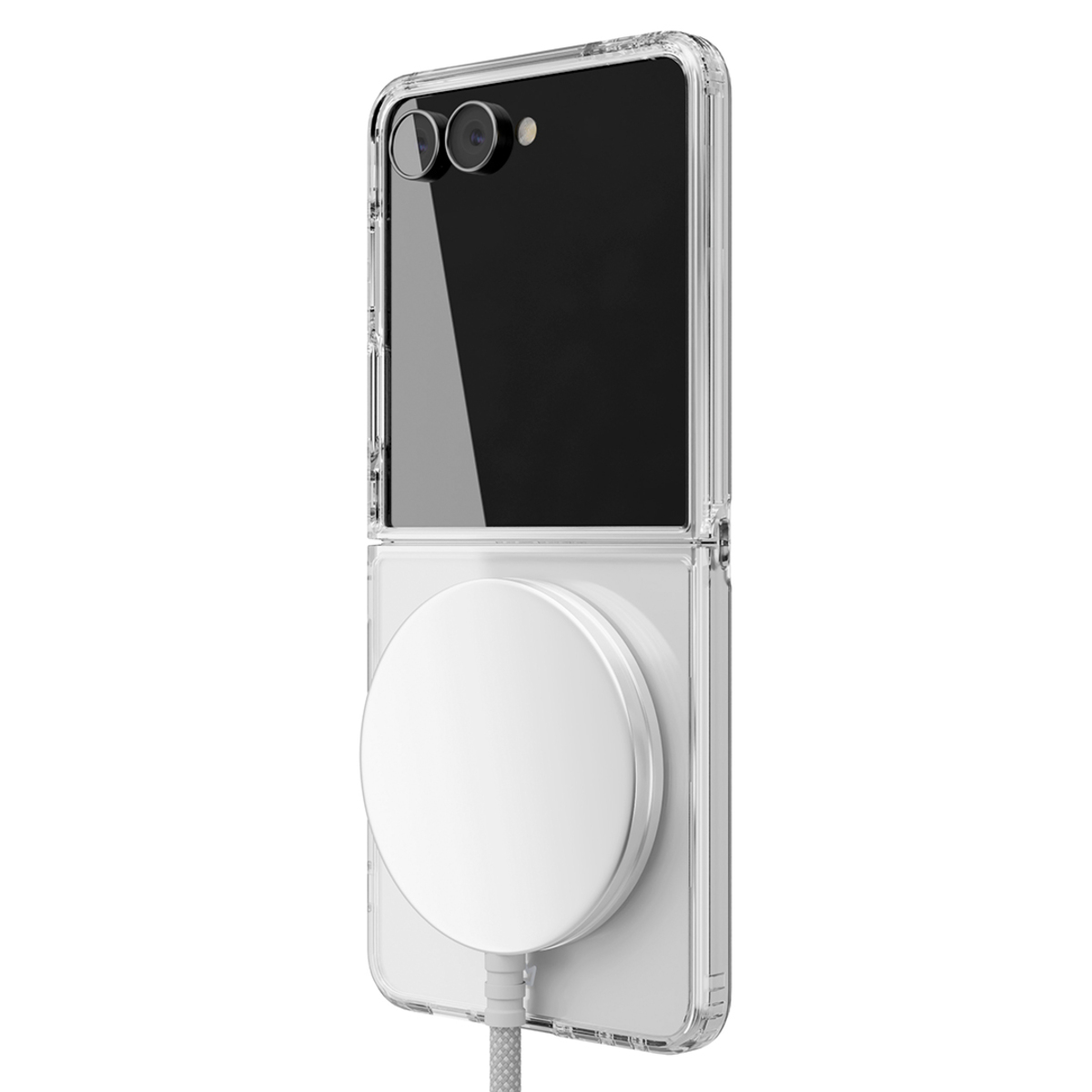 Чехол-накладка VLP Crystal Сase MagSafe для Samsung Galaxy Z Flip 7 (Цвет: Clear)