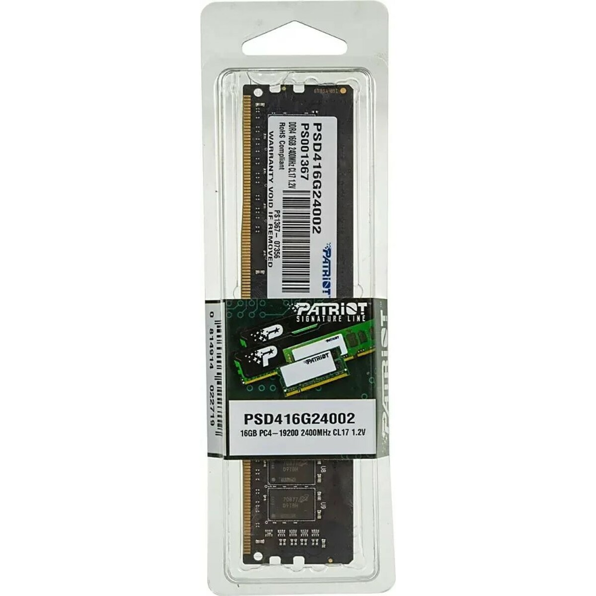 Память DDR4 16Gb 2400MHz Patriot PSD416G24002