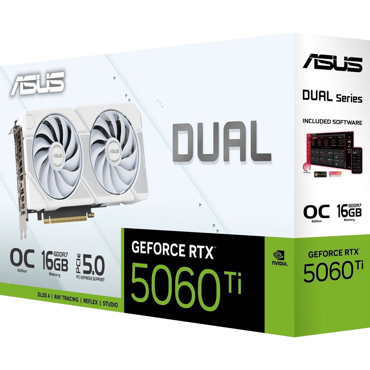Видеокарта ASUS GeForce RTX 5060 Ti Dual White OC 16Gb (DUAL-RTX5060TI-O16G-WHITE)
