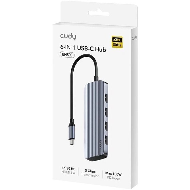 Разветвитель USB-C Cudy UH500 (Цвет: Silver) Разветвитель USB-C Cudy UH500 (Цвет: Silver)