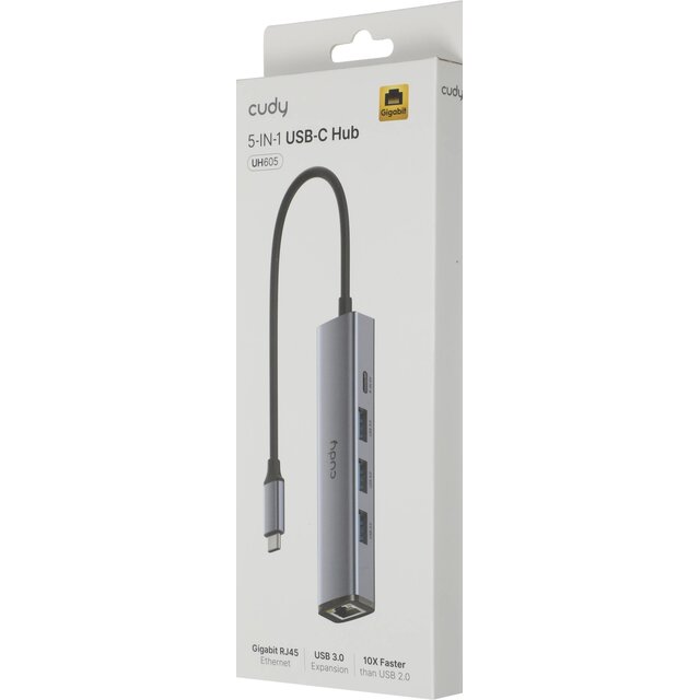 Разветвитель USB-C Cudy UH605 (Цвет: Gray)