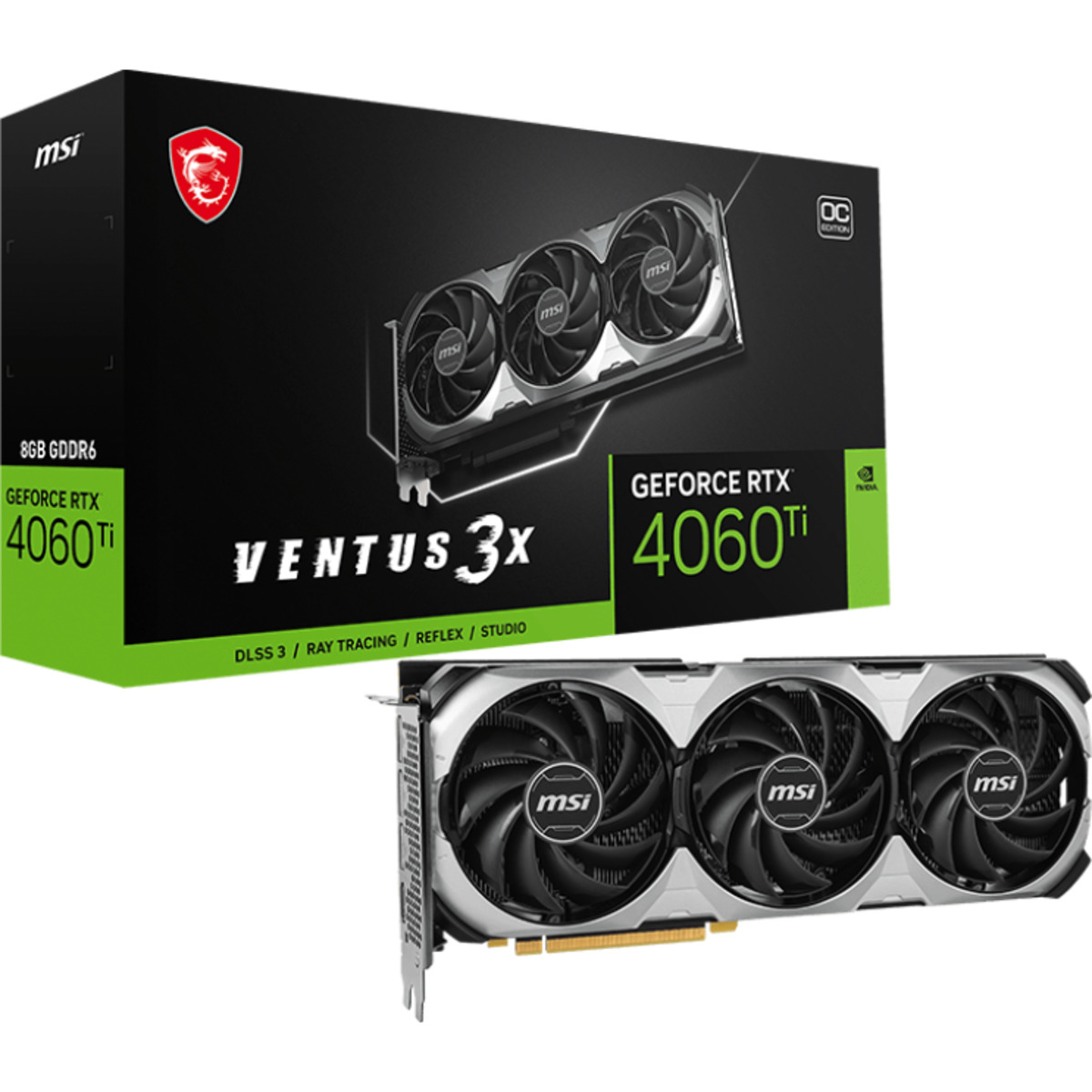 Видеокарта MSI GeForce RTX 4060 Ti VENTUS 3X E 8G OC