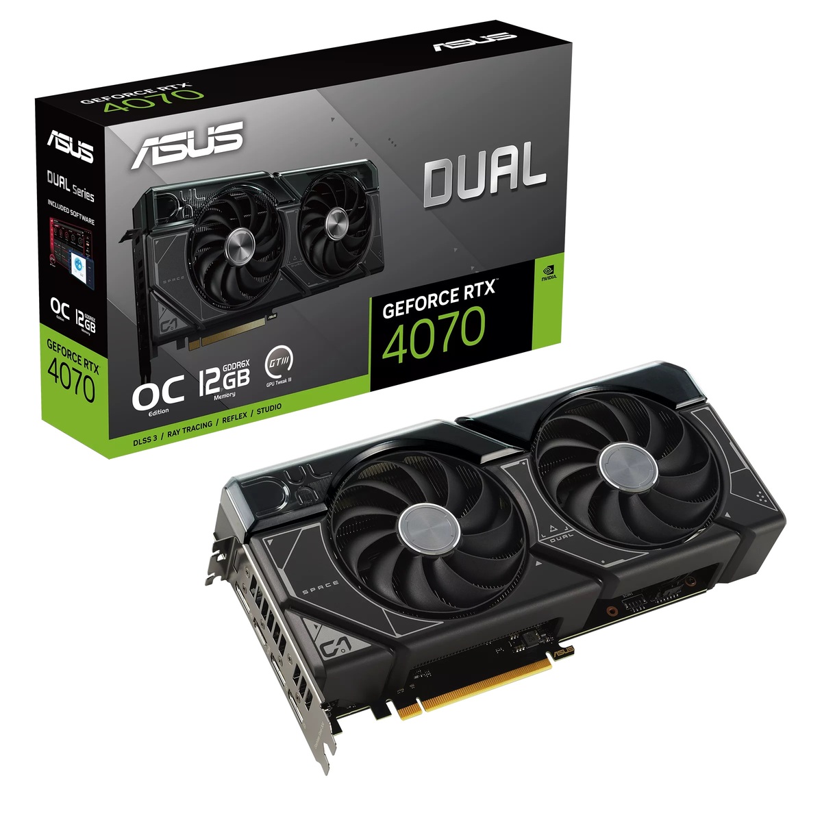 Видеокарта ASUS GeForce RTX 4070 Dual OC 12Gb (DUAL-RTX4070-O12G)