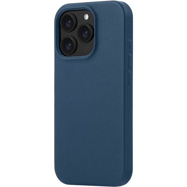 Чехол-накладка uBear Capital Leather Mag Case для смартфона Apple iPhone 16 Pro (Цвет: Dark Blue)