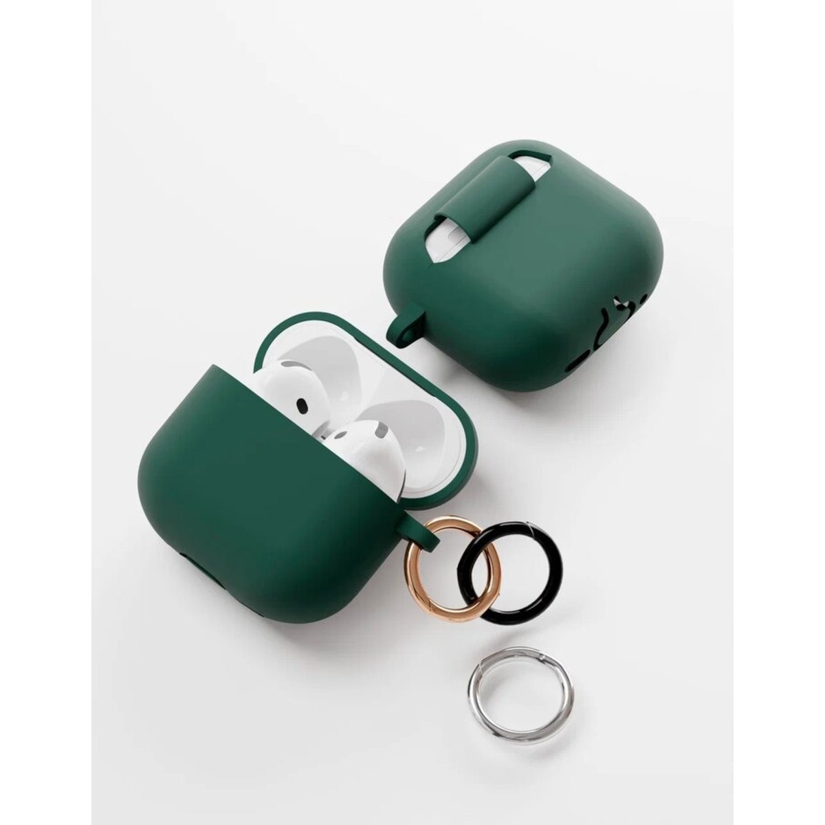 Чехол силиконовый VLP Charm Case Soft Touch для Apple AirPods 4 (Цвет: Dark Green)