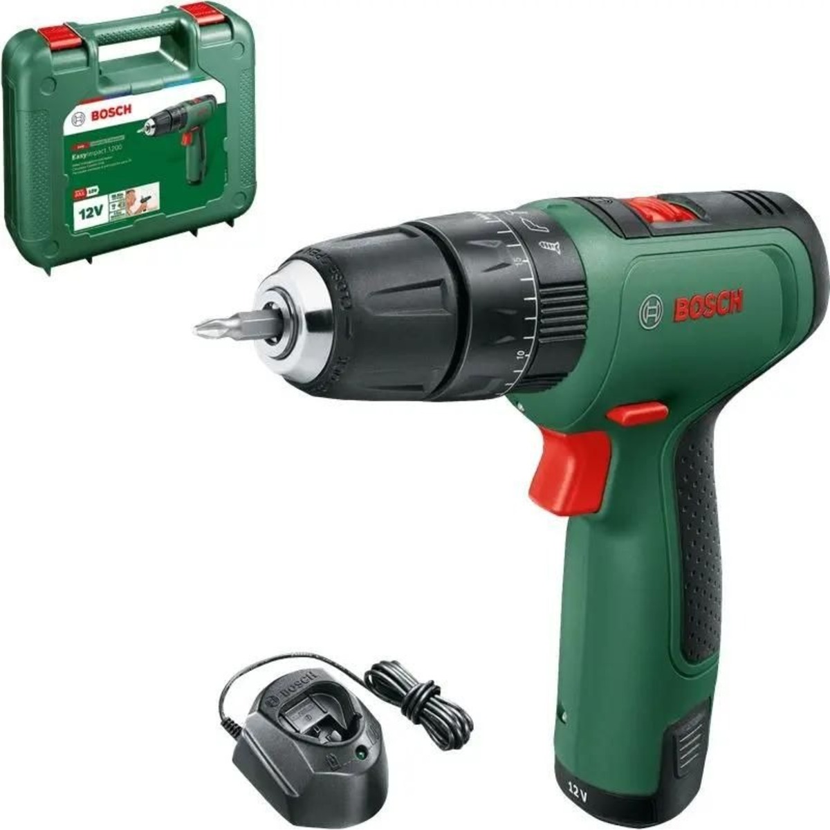 Дрель-шуруповерт Bosch EasyImpact 1200 (Цвет: Green)