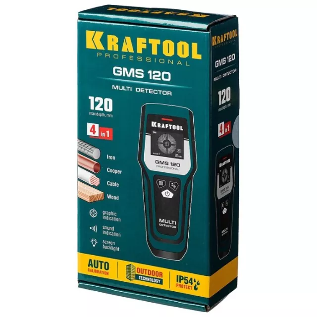 Детектор проводки Kraftool GMS 120 (Цвет: Turquoise)