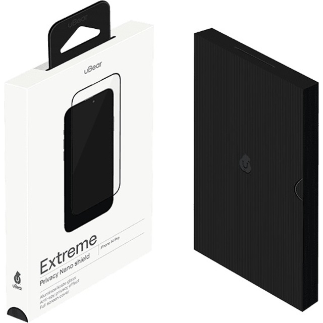 Защитное стекло uBear Extreme Privacy Nano Shield для iPhone 14 Pro, черный