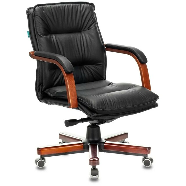 Кресло руководителя Бюрократ T-9927WALNUT-LOW, черный 