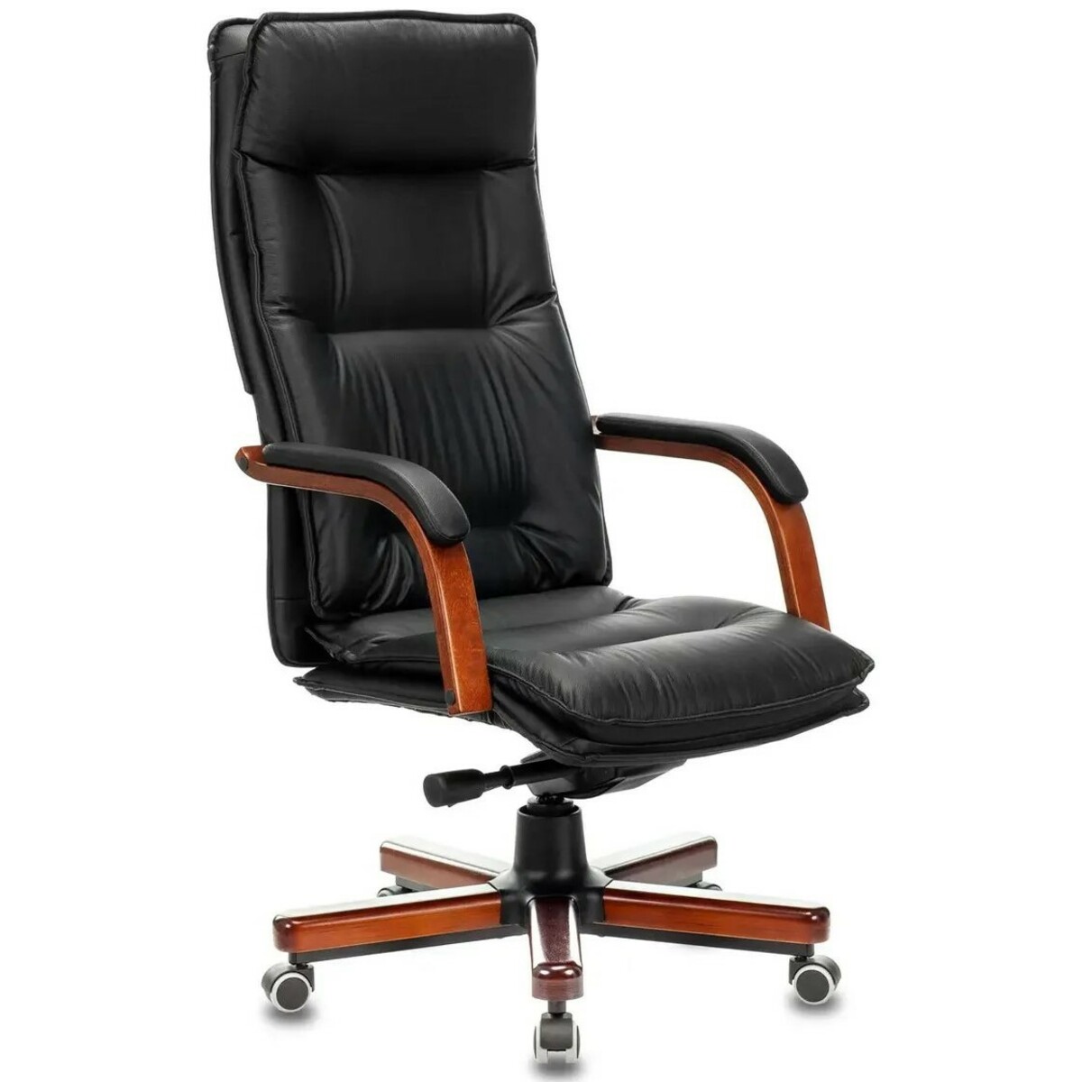 Кресло руководителя Бюрократ T-9927WALNUT, черный