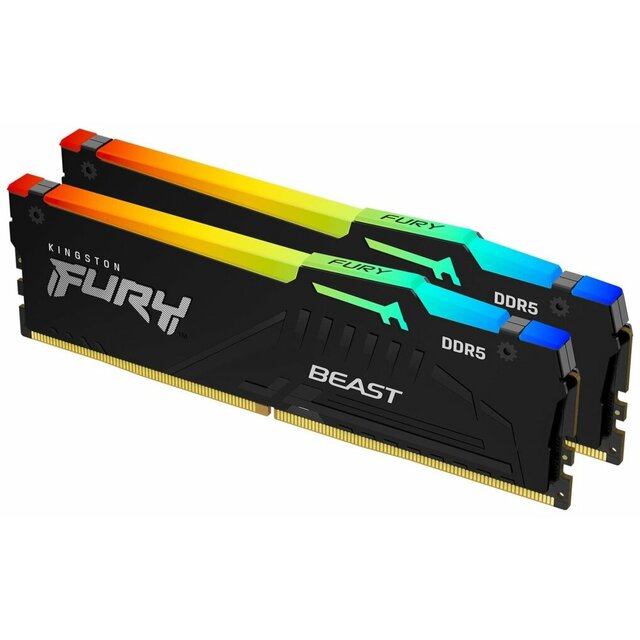 Оперативная память Kingston FURY Beast RGB (16 ГБ x 2 шт.) DDR5 5200 МГц DIMM CL40 KF552C40BBAK2-32