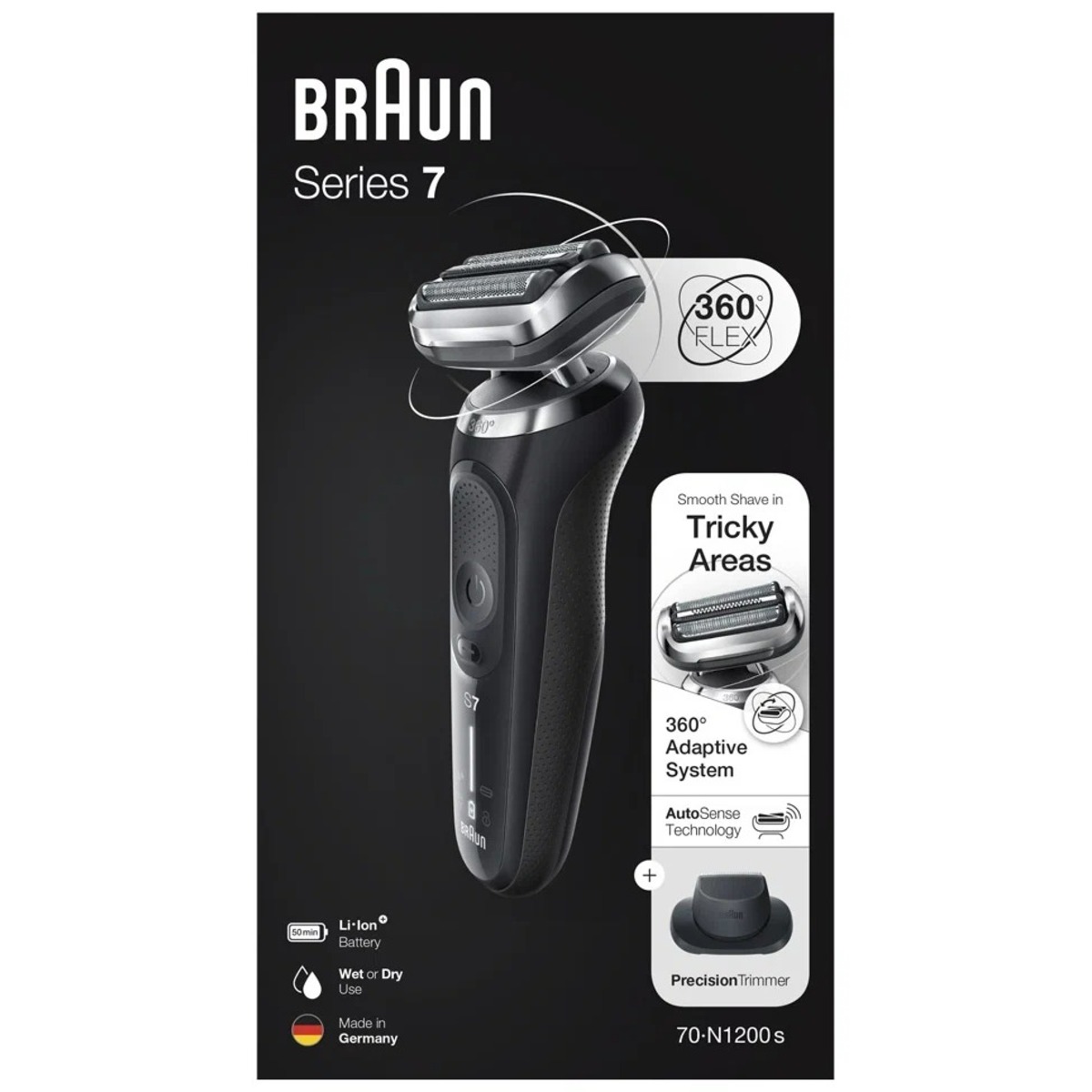Бритва сетчатая Braun Series 7 70-N1200s (Цвет: Black)
