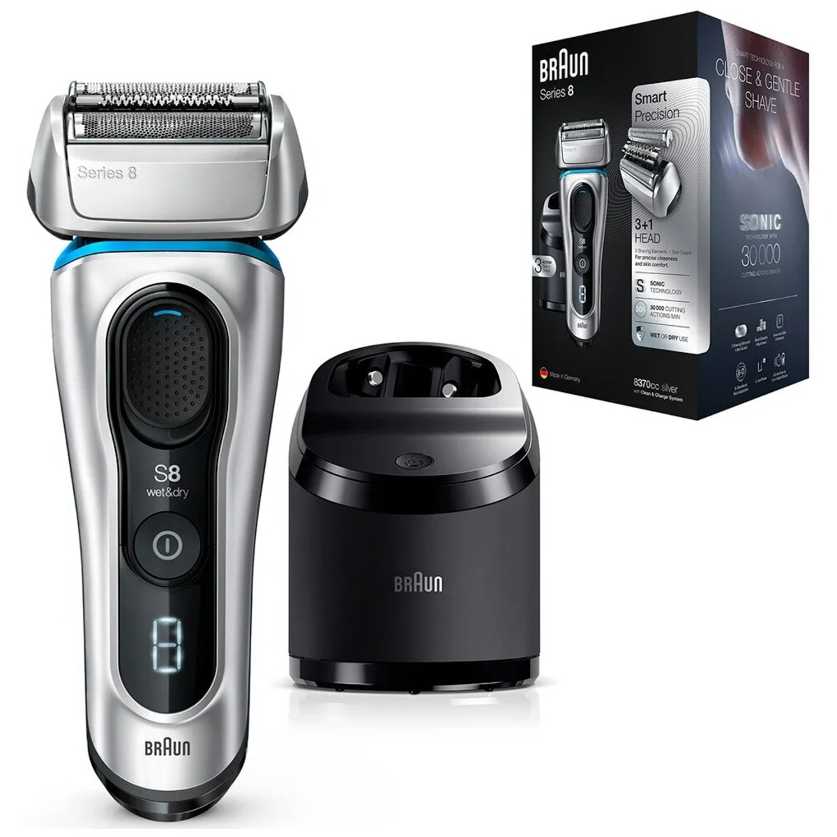 Бритва сетчатая Braun Series 8 8390cc (Цвет: Silver)