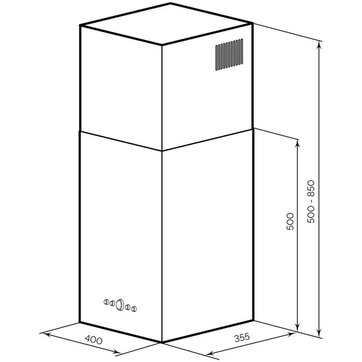 Вытяжка каминная Lex Mono 400 (Цвет: Inox)
