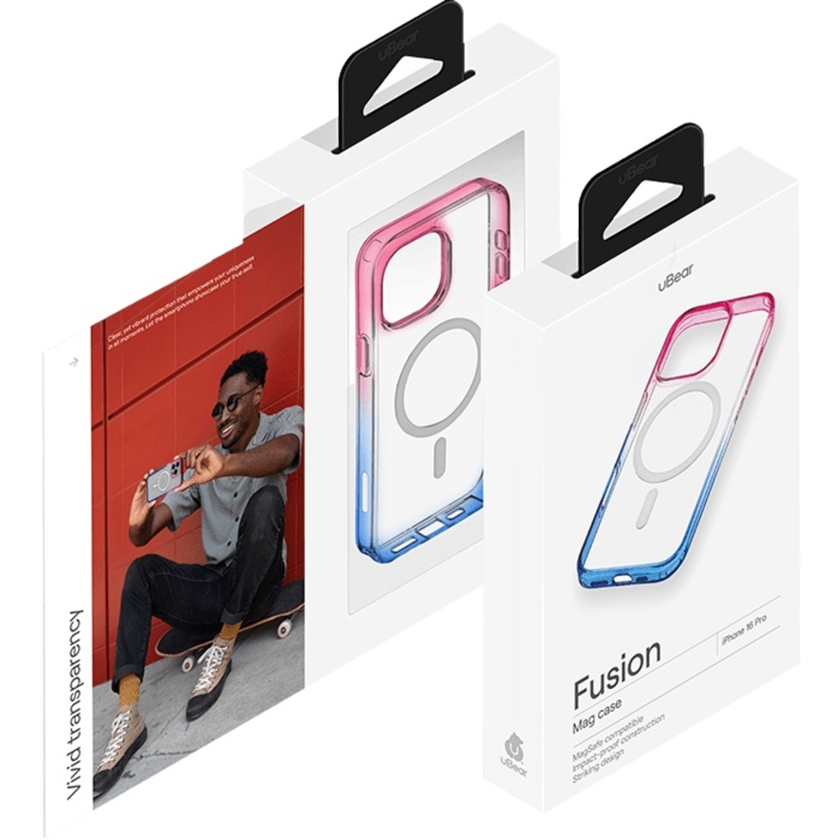 Чехол-накладка uBear Fusion Mag Case для смартфона Apple iPhone 16 Pro (Цвет: Blue / Pink)